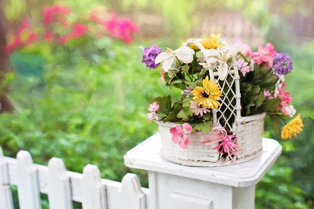 Beautiful garden fence adorned