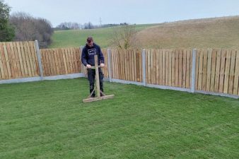 Hit and miss fencing and new lawn turf